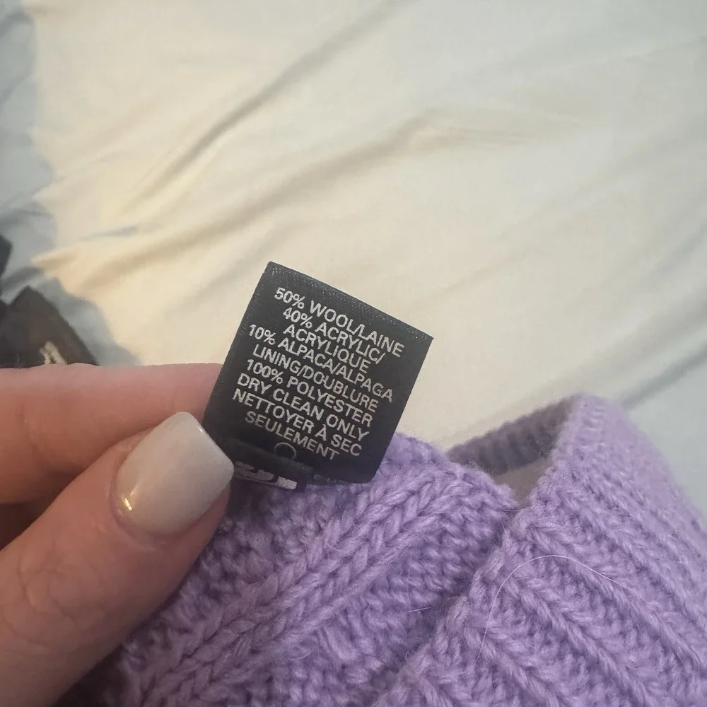 THE NORTH FACE Cable Knit Beanie Hat Purple Youth Junior‎ Winter Toboggan
